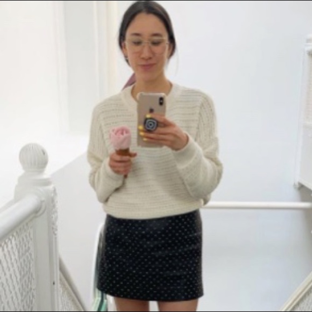 NOUR HAMMOUR Glint Ribbed Crew Knit